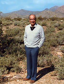 Dr. Richard Hill on the site of Mayo’s campus in Scottsdale, Arizona, circa 1985